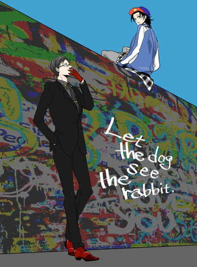 Let the dog see the rabbit.